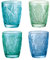 Artland Marine Tumblers Set of 4, Glass, Multi-Coloured, Tumbler Glass