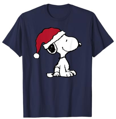 Peanuts Weihnachtsmütze Snoopy Halbarm T-Shirt