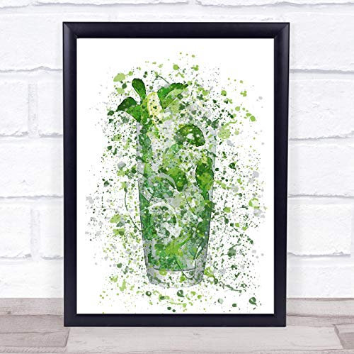 Mojito Cocktail Glass Wall Art Print