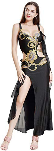 ROYAL SMEELA Costumi Danza del Ventre Maxi Vestito Lunga Spaghetti Abiti da Ballo Donne Sexy Danza del Ventre Abbigliamento Abiti Danza del Ventre Donna Abiti Paillettes Vestiti Danza del Ventre