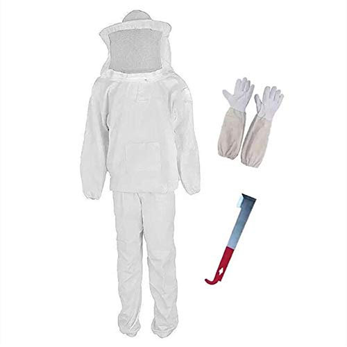 Tuta da apicoltore professionale con strumenti, protezione per apicoltori con velo per apicoltori include giacca protettiva, pantaloni, raschietto
