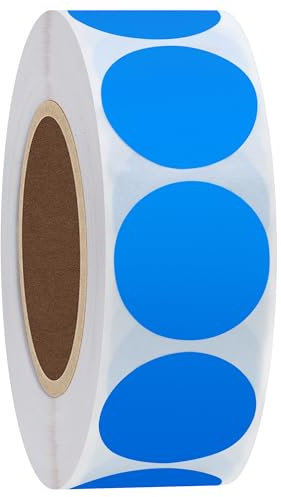 Hylabelest Farbkodierungs-Etiketten, 25 mm, rund, Naturpapier, blaue Aufkleber, Klebeetiketten (blau)