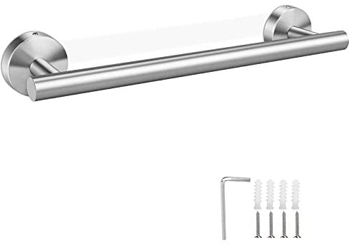 Porta Salviette da Bagno Portasciugamani da Parete in Acciaio Inox Porta Asciugamano Accessori per il Bagno 31cm,Argento