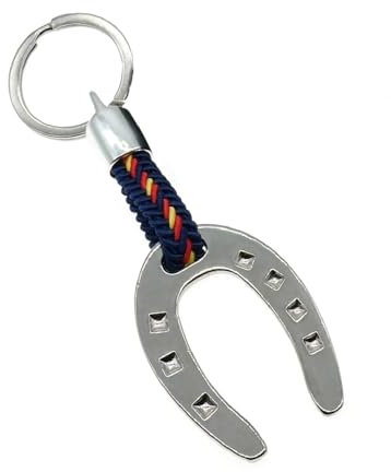 BDM Porte-clés en Fer à Cheval Porte-Bonheur, Porte-clés avec Le Drapeau de l'Espagne. Porte-Bonheur