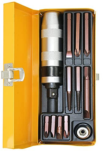 12 pièces jeu de tournevis à percussion manuel réversible Kit de tournevis à percussion extracteur outils à main, Kit de tournevis à impulsions à usage intensif Embouts croisés à fente hexagonale
