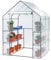 Taylor & Brown Large Walk In Greenhouse with 2 Windows, 8 Shelves Cold Frame Large Reinforced PE Cover Outdoor Garden Steel Frame Plants Shelf Grow House - W143 x D143 x H195cm