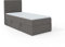FEDVE Boxspringbett 100x200 cm Dunkelgrau - Kolorado – Dauerhaft Bett mit Bettkasten Links – Praktisches Einzelbett für Viele Jahr – Kopfteil Bett mit Stauraum zum Schlafzimmer