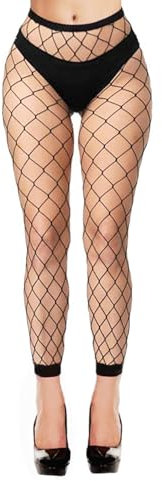 Collants en résille sans pieds pour femme Noir Taille S L, Collant Gerbe Filet extra large, taille unique