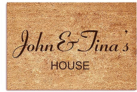 EDSG Personalised Door Mat - Custom 400 x 600mm Coir Indoor Decorative Doormat - Customised Welcome House Office Pet Floor Mat (Design 4)