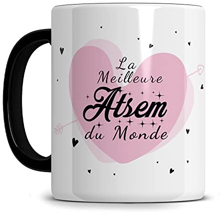 Générique Mug Meilleure ATSEM du Monde - Cadeau femme noël anniversaire - Cadeau mug atsem nounou - 330ML