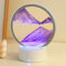 Kamanan Dynamic Sandbild Tischlampe Zum Drehen Mit LED Licht - Flow Kunst Nachtlampe, 3D Malerei, Runde Doppelseitige Bewegliche Szene, Drehende Desktop Decor (Lila)