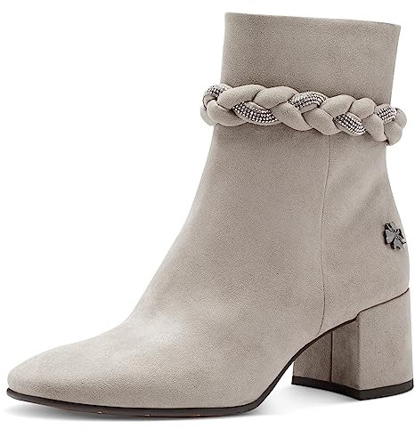 MARCO TOZZI by Guido Maria Kretschmer Damen Stiefeletten mit Absatz Elegant Blockabsatz, Grau (Taupe), 38