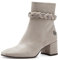 MARCO TOZZI by Guido Maria Kretschmer Damen Stiefeletten mit Absatz Elegant Blockabsatz, Grau (Taupe), 38