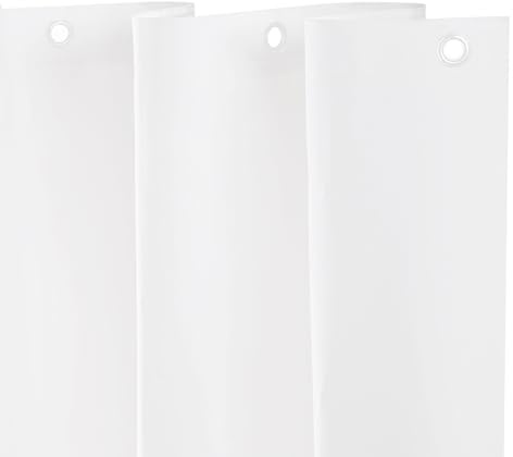 Kenney KN61430V1PK2 Lightweight 3 Gauge Waterproof PEVA Shower Curtain Liner with Durable Eyelet Hang Holes and Weighted Magnetic Hem for Bathroom, 70 W x 72 H, White, 2-Pack