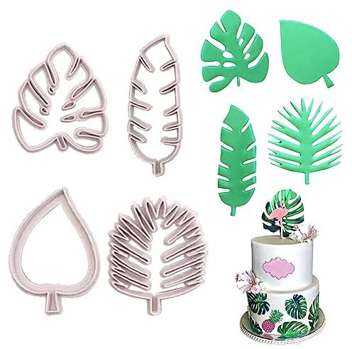 MUNSKT 4 Stück Blätter Ausstechformen Set, Mini Ausstecher, Backzubehör für Torten, Backen ZubehöR für Keks Fondant Plätzchen