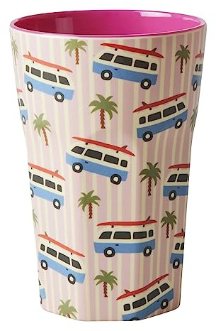 Rice Becher, Melamin, 400ml, Pink Cars