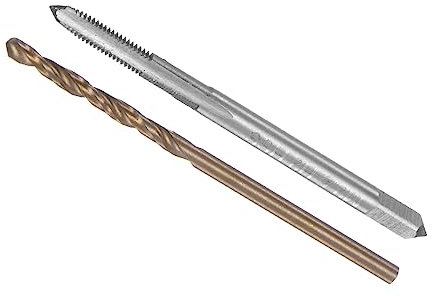 CoCud Macho y Taladro Juego, M2.5 x 0.45 Toque Rosca 2mm Diámetro, Métrico Máquina Rosca Macho y Helicoidal Taladro Herramienta Kit para Roscado Reparación, 1 Juego
