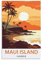 KmoNo Hawaii Maui Island Vintage Reiseposter 20 x 30 cm Poster Dekor Malerei Leinwand Wandkunst Wohnzimmer Poster Schlafzimmer