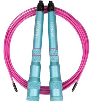 PICSIL BEE Hochgeschwindigkeits-Springseil, Leichtes Seil aus Aluminium, Nur 200 Gramm, Selbsteinstellbares Seil-System, Cross Training, Boxen, Fitness, Geeignet für Männer (New Blu)