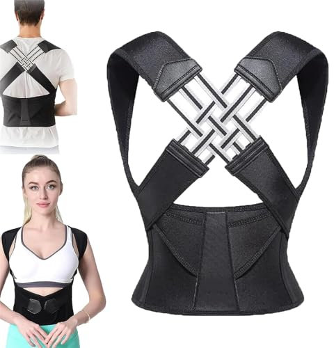 GUAHKUN Rücken Geradehalter Adjustable, Haltungskorrektur für Frauen und Männer, Rückenstütze vollständig für Wirbelsäule und Schulter, Bietet Schmerzlinderung im Nacken und in der Schulter (XL)