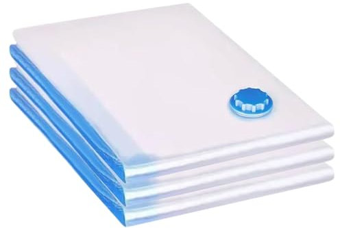 GERMALY vakuumbeutel set wiederverwendbar 6 Stück M 60x40 cm | platzsparend luftdicht wasserdicht | mit ventil für staubsauger & pumpe aufbewahrung schutz textilien