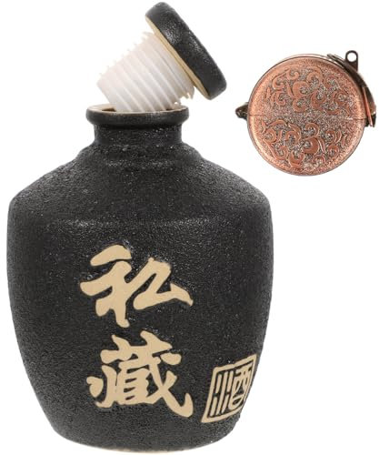 Amosfun Pot À Vin En Céramique Poterie Chinoise Vintage Bouteille De Vin Carafe De Brassage Antique Pichet À Saké Pour De La Maison