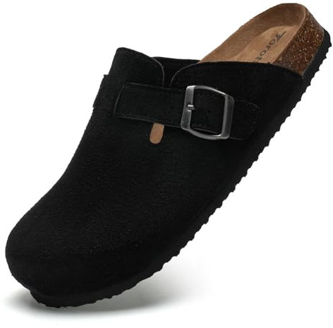 Torotto Damen Pantoletten Hausschuhe Clogs Bequeme(Schwarz,38 EU)