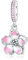 Alstiva Rosa Kirschblüten-Charm-Anhänger 925 Sterling Silber 5A Zirkonia Charm Anhänger für Armband Charm Bead Pendant für Europäische Armbänder Halsketten Schmuck Geschenk für Damen Frauen