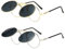 UILYNIU 2 Paar Aufklappbare Steampunk Sonnenbrille, Retro Kleine Runde Brille für Männer Frauen, Hippie Klassische Rave Kostüm Brille Herren Damen Vintage (2PCS)