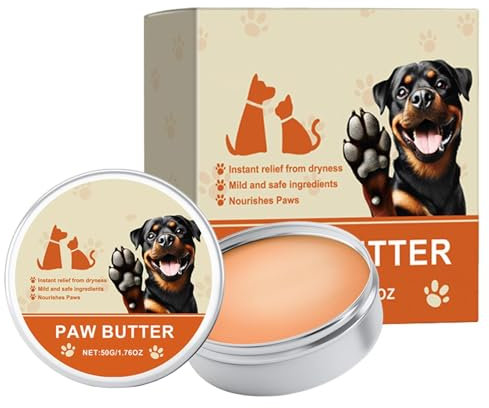 higyee Fußbalsam für Hunde, Fußbalsam für Hunde, Pfoten-Schnullerbalsam, 50 g Hundepfotencreme und -Lotion, spendet Feuchtigkeit und beruhigt gereizte Pfoten und Ellenbogen, schützt vor Rissen und
