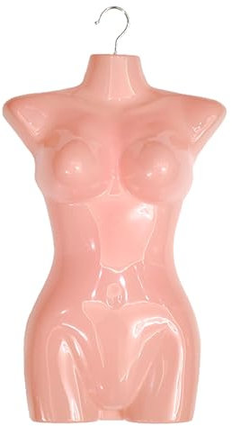 asdchZen Hängende Modepuppe Zum Ausstellen, Schneiderpuppe Für Rücken, Körper, Torso, Mit Haken Zum Aufhängen, Modellständer Aus Kunststoff Für T-Shirt-Ausstellung,Pink,b,Medium,15pcs