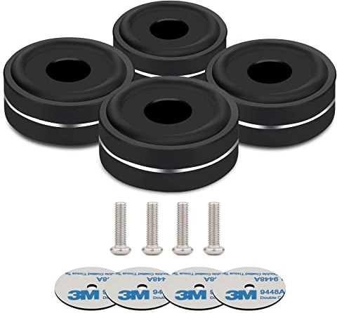 YuanYong HiFi-Lautsprecher-Isolierfüße, Schwarz, 4 Stück | 40 x 15 mm, Aluminium, Ständerfüße, Stoßdämpfer, Subwoofer-Schwingungsdämpfer