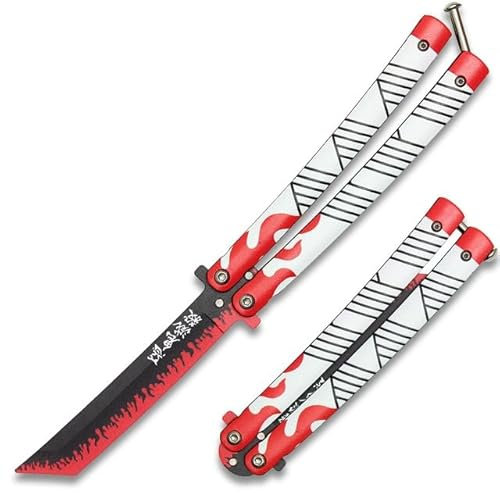Générique couteau papillon d'entrainement Butterfly trainer, 100% acier inoxydable, lame de sécurité rengoku