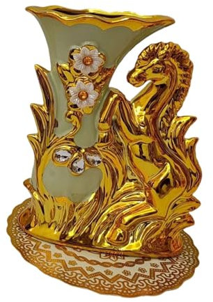 Colcolo Pferd Vase European Flower Pot Decoration Desk Pflanzenhalter Pflanzer für Eingangslandhaus Bauernhaus Indoor Hochzeit Weihnachten, Pferd Recht