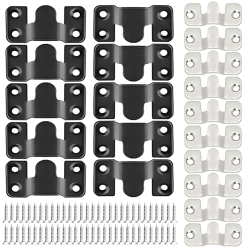 BOSOIRSOU 20 Stück Sofa Verbindungselemente – 10 große Schwarze + 10 kleine Silberne Couch-Verbinder – Universelle Metall-Klammern für Sofaelemente, Wohnlandschaften, Sessel und Modulsofas