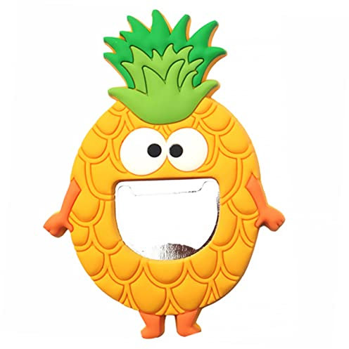 GLEAVI 1 Pieza De Piña Con Sacacorchos Imán Para Nevera Abrebotellas Adhesivo Magnético Para Nevera Amarillo