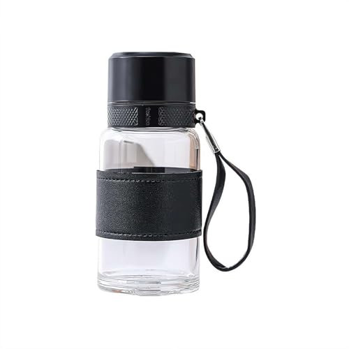 SHANGYU Coctelera de cristal, coctelera Matcha, colador integrado y bola mezcladora de acero inoxidable, 16 onzas, botella de agua y coctelera de proteínas, para fitness y batidos de proteínas (500 ml