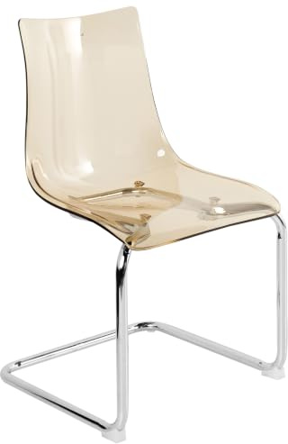 Esszimmerstuhl 2er Set Kunststoff transparent orange Freischwinger Marshall