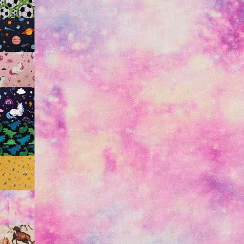 MAGAM-Stoffe Niklas Kinder Baumwollstoff ÖKO-TEX Meterware ab 50cm (Galaxy pink)