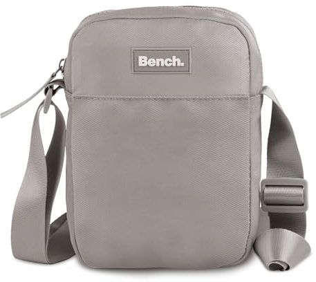 Bench Nova Damen und Herren Mini Bag Umhängetasche Tasche Handtasche Schultertasche Crossbody-Tasche, hellgrau, 19 x 14 x 5 cm