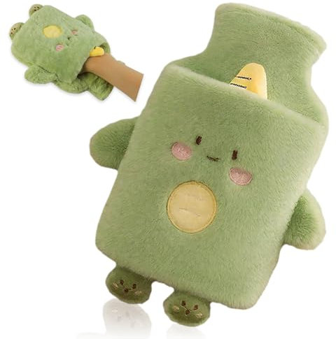 Lvjkes Bolsa agua caliente, 1L Bolsa agua caliente peluche con tapa, Bolsa agua caliente niños, Extraíble para su limpieza, Prueba de explosiones y fugas, Apta para niños y adultos (Unicornios)