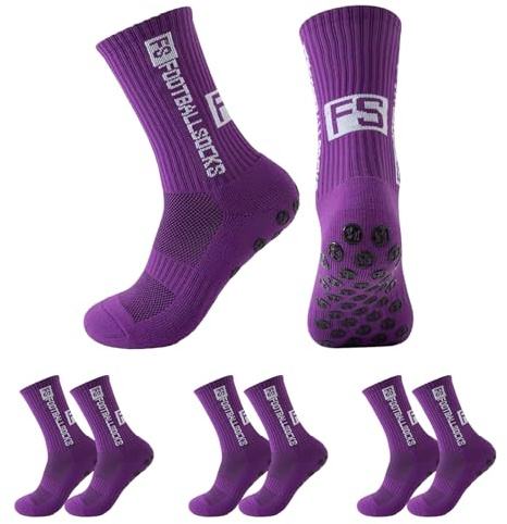WoRuyKot 3 Paare Fußball Socken,Sportsocken Fussball, Anti Rutsch Sportsocken, Fussballsocken Herren 43-46,Grip-Socken für Fussball Basketball Handball Tennis Laufen