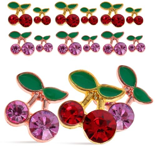 Artibetter Breloques pour Ongles Cerise en Alliage, 32 Pièces, Décoration de Manucure Soi-même, Sûres pour Faux Ongles et Fêtes