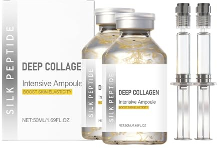 Ampoule Intensive de Lifting aux Peptides de Soie, Sérum Intensif de Lifting aux Peptides de Soie de Collagene Profond, Sérum Anti-Âge Coréen pour le Visage - Raffermissant, Lifting, Lissant