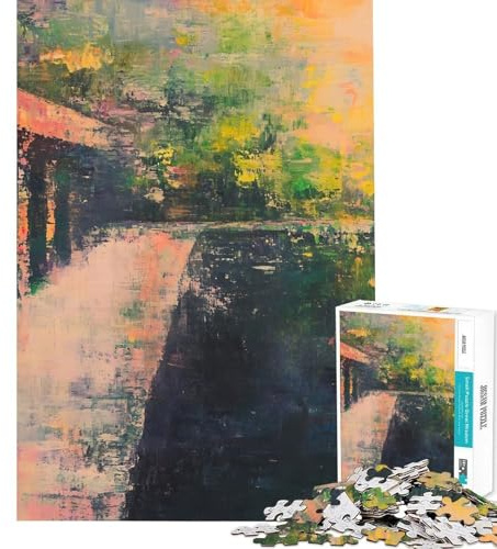 Rompecabezas de 1000 Piezas para Adultos Paisaje Abstracto con columnas Rompecabezas Que estimula la Mente desarrolla la lógica y el Pensamiento cumpleaños y Navidad (38x52cm)