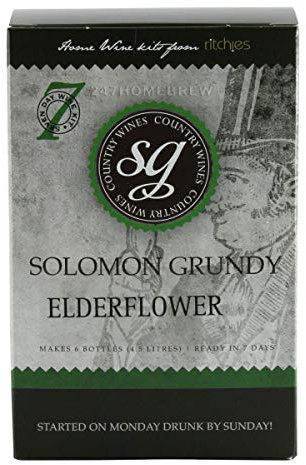 Solomon Grundy Elderflower 7 Day Country Wine Kit - Makes 6 Bottles (4.5 litres)