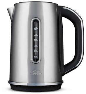 SOLIS Flexi Temp Kettle mit 1.8 Liter Volumen, Digitaler Wasserkocher mit sichtbarer Wasserstandsanzeige, Herausnehmbarer Kalkfilter, Trockengehschutz und Abschaltungsautomatik, Edelstahl