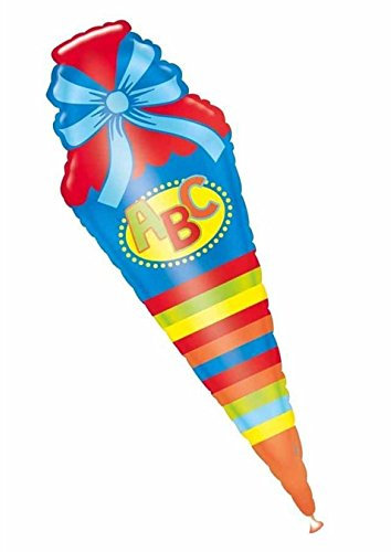 Amscan 3160401 - Super Shape Folienballon ABC Schultüte, Größe 35 x 111 cm, Heliumballon, 1. Schultag, Schulanfang