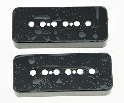 KAISH P90 Gitarren-Tonabnehmer-Abdeckungen für Les Paul (50 mm), Schwarz, 2 Stück