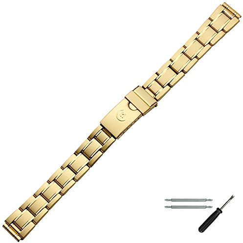 MARBURGER Uhrenarmband 12mm Edelstahl Gold - Werkzeug Montage Set 83102040020